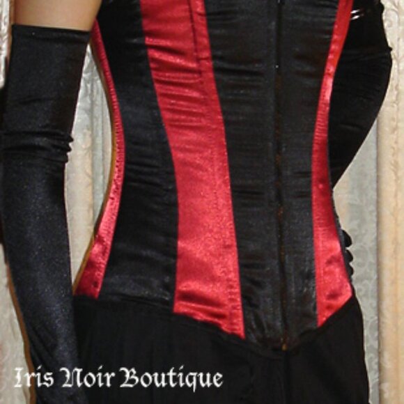 Heavy Red Gothic Victorian Infernal Cabaret Gothic Steampunk Burlesque Corset S - Picture 3 of 4